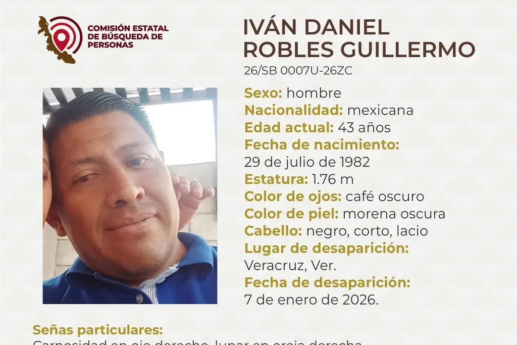 Imagen Piden apoyo para localizar a hombre desaparecido en el puerto de Veracruz 