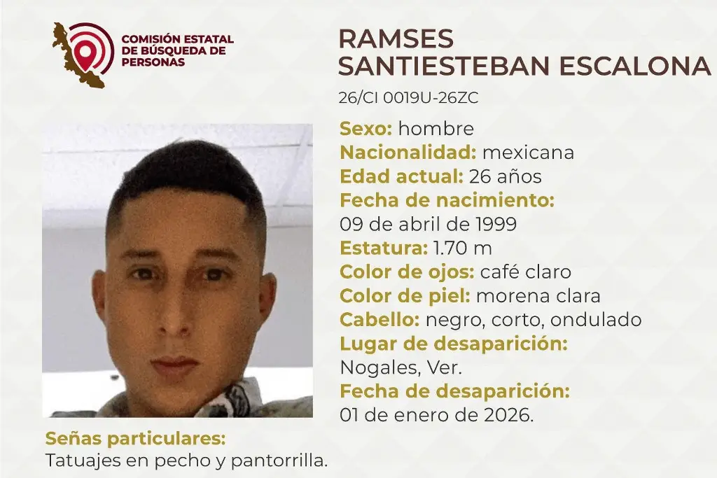 Imagen Joven desaparece en Nogales, Veracruz; estas son sus características 