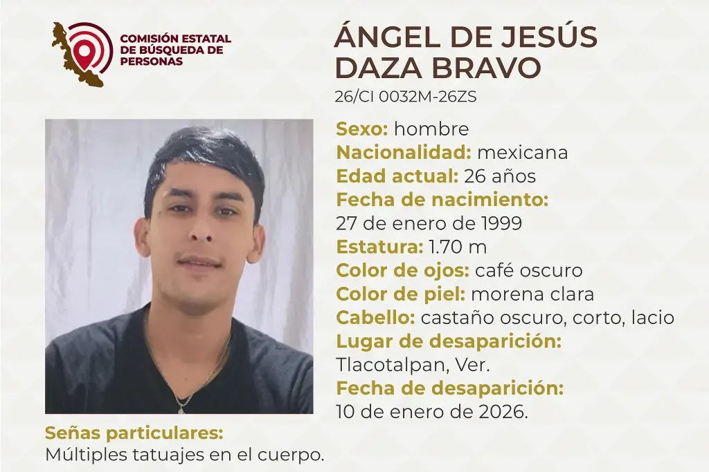 Imagen Joven desaparece en Tlacotalpan, Veracruz; estas son sus características 