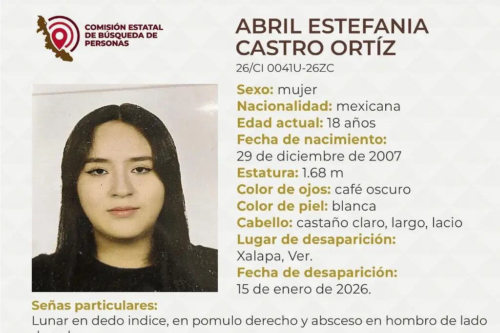 Imagen Joven mujer desaparece en Xalapa, Veracruz; estas son sus características 