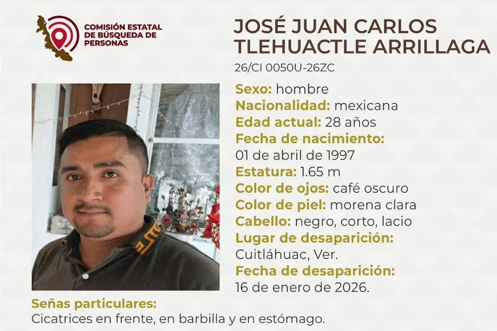 Imagen Hombre desaparece en zona centro del estado de Veracruz; conoce sus características