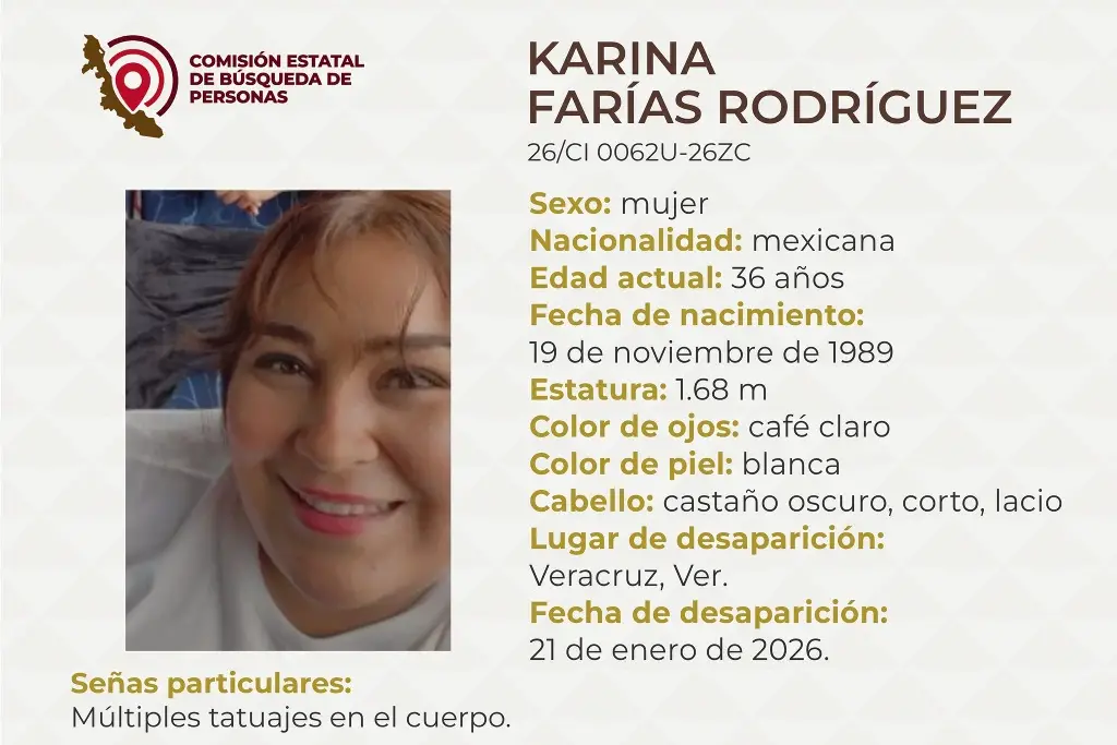 Imagen Piden apoyo para localizar a joven mujer desaparecida en el puerto de Veracruz 