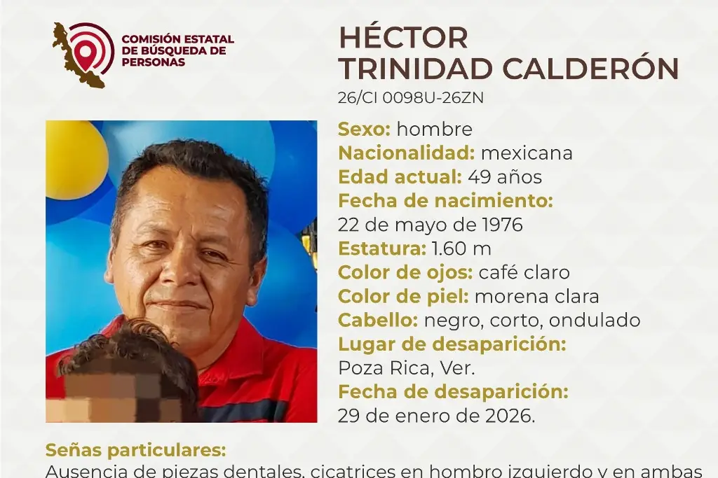 Imagen Piden apoyo para localizar a hombre desaparecido al norte de Veracruz 