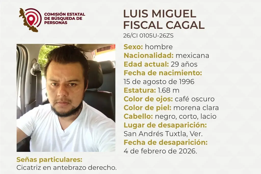 Imagen Piden apoyo para localizar a joven desaparecido al sur de Veracruz 