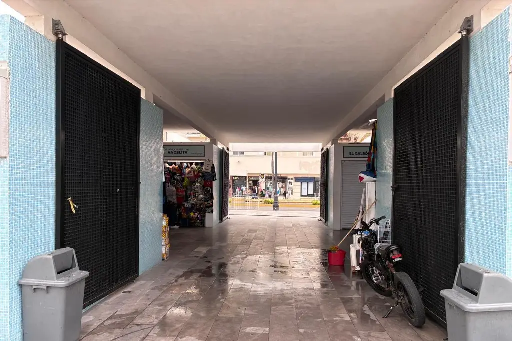 Imagen Colocan portones de acero en el Mercado de Artesanías de Veracruz; ven riesgos