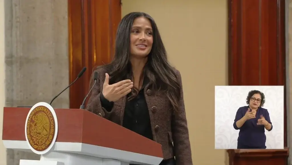 Imagen Salma Hayek y Sheinbaum presentan incentivos a la industria del cine nacional