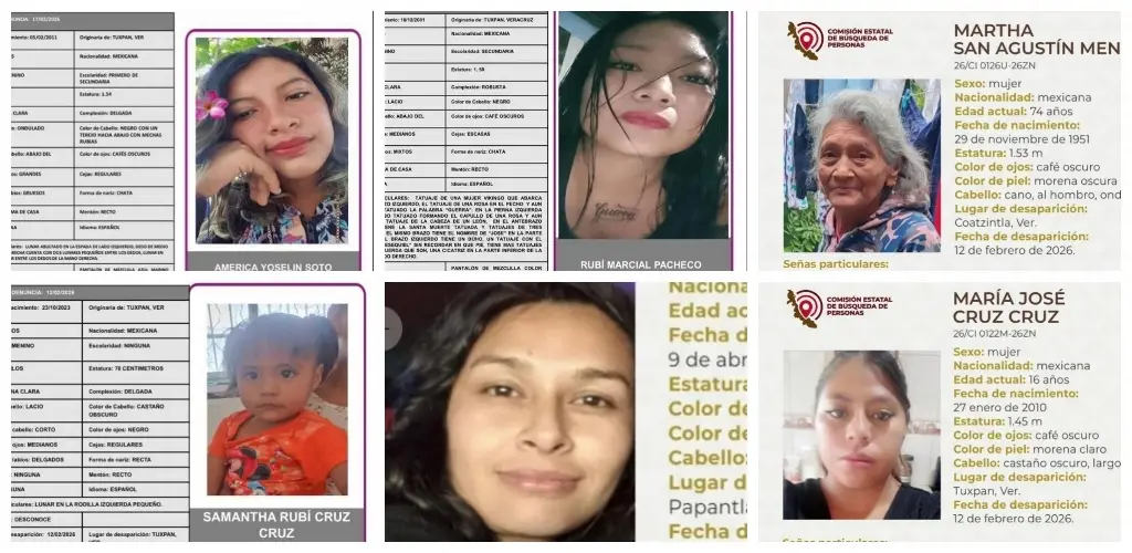 Imagen Buscan a 6 mujeres desaparecidas al norte de Veracruz durante febrero 