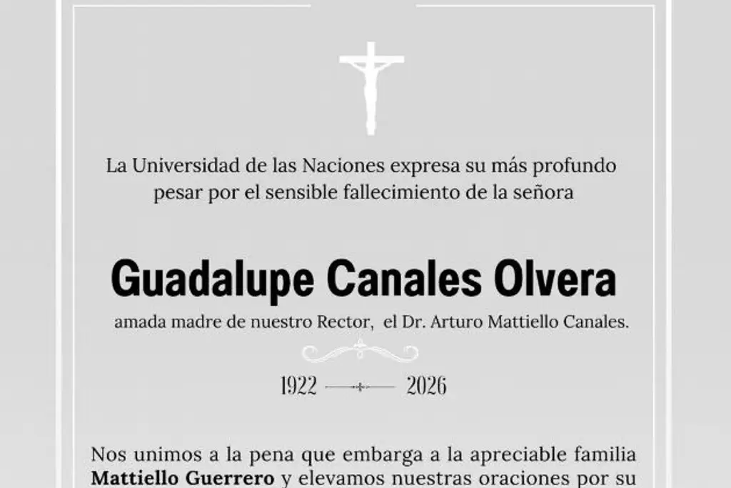 Imagen Fallece madre de Arturo Mattiello, director de la Universidad de las Naciones