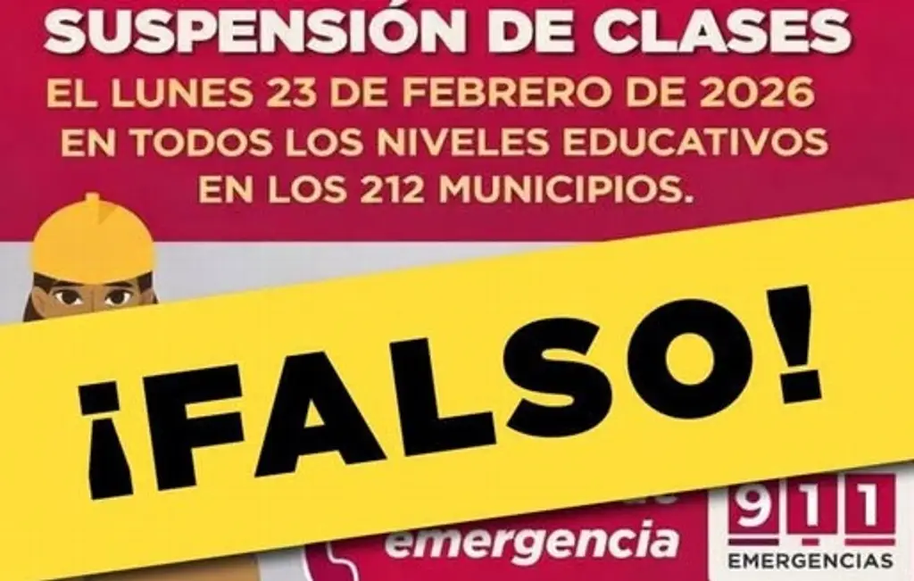 Imagen Piden no difundir información falsa de supuesta suspensión generalizada de clases en Veracruz