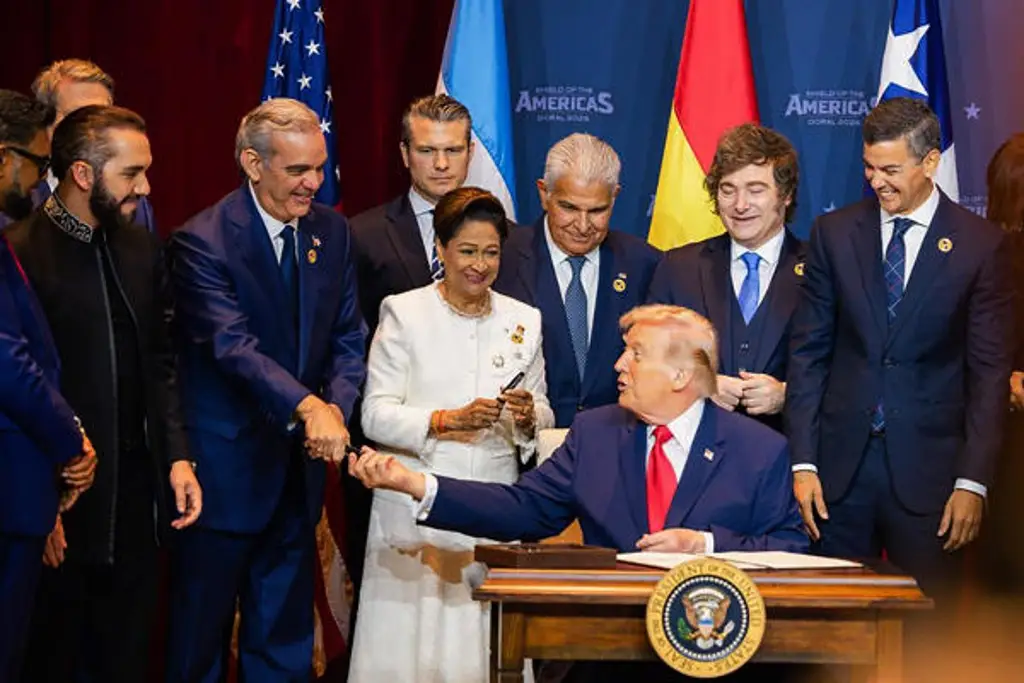 Imagen Trump y presidentes latinoamericanos firman acuerdo de coalición contra los carteles sin México