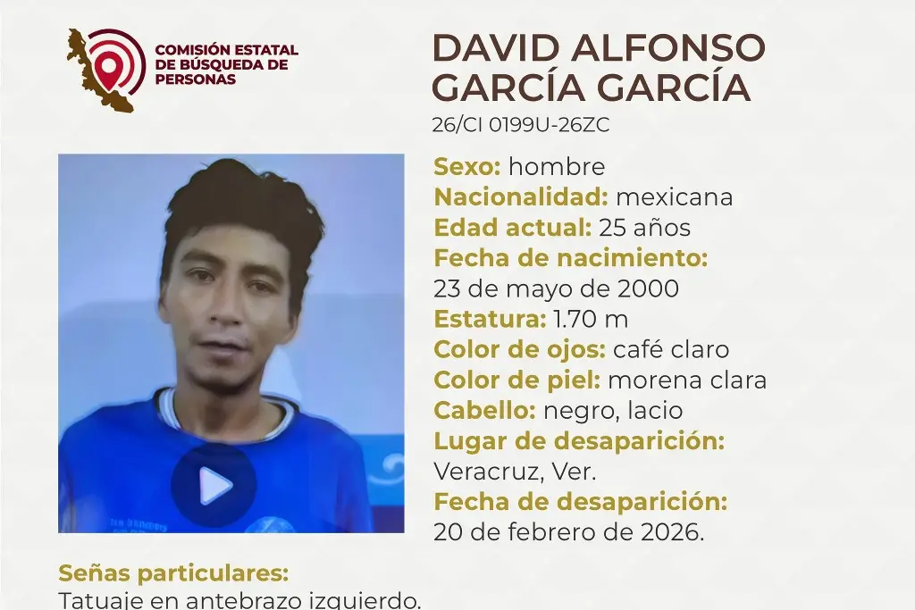 Imagen Piden apoyo para localizar a joven desaparecido en el puerto de Veracruz 