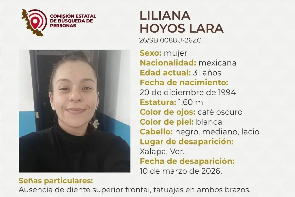 Imagen Joven mujer desaparece en Xalapa, Veracruz; estas son sus características 