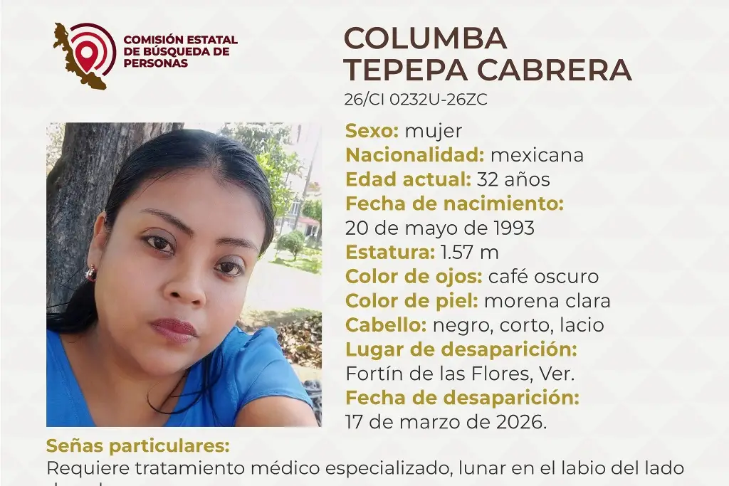 Imagen Ella es Columba, tiene 32 años y desapareció en Fortín, Veracruz 
