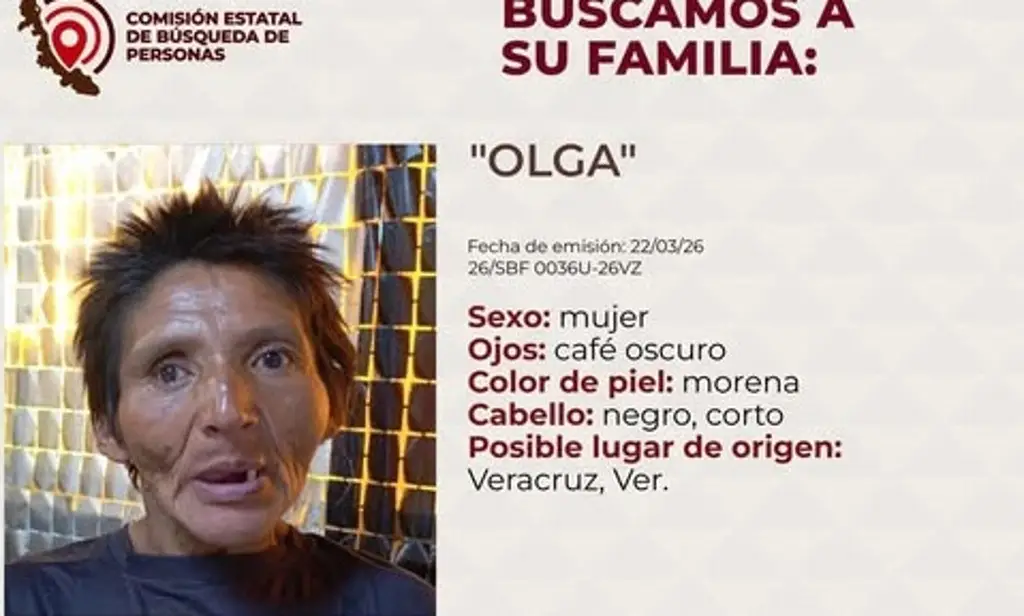 Imagen Buscan a familia de mujer hallada en Veracruz; está bajo resguardo