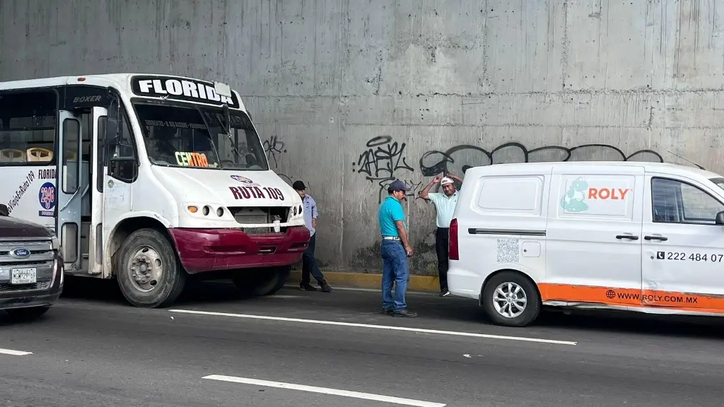 Imagen Camión choca en la cabeza Olmeca, en Veracruz