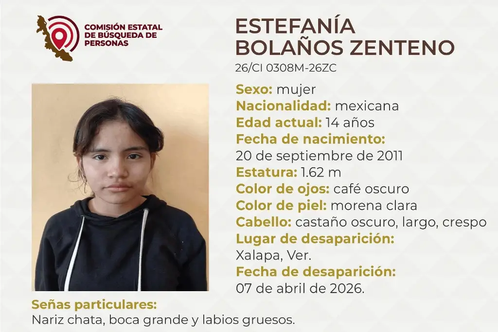 Imagen Menor de edad desaparece en Xalapa, Veracruz; estas son sus características 