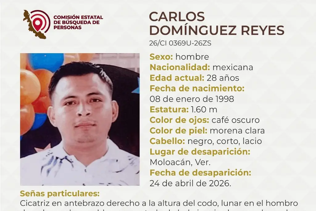 Imagen Piden apoyo para localizar a joven desaparecido al sur de Veracruz 