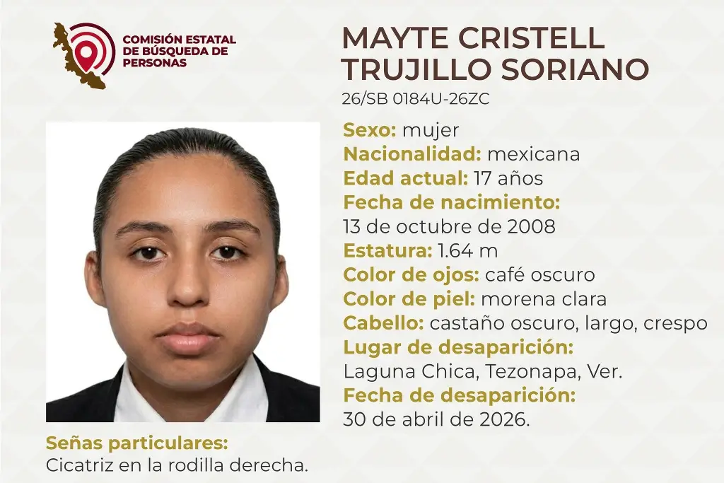 Imagen Menor de edad desaparece en Tezonapa, Veracruz; estas son sus características