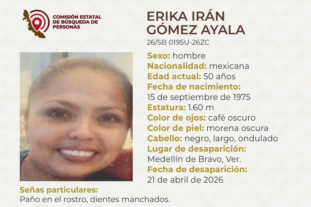 Imagen Desaparece mujer en Medellín de Bravo, Veracruz; aquí sus características