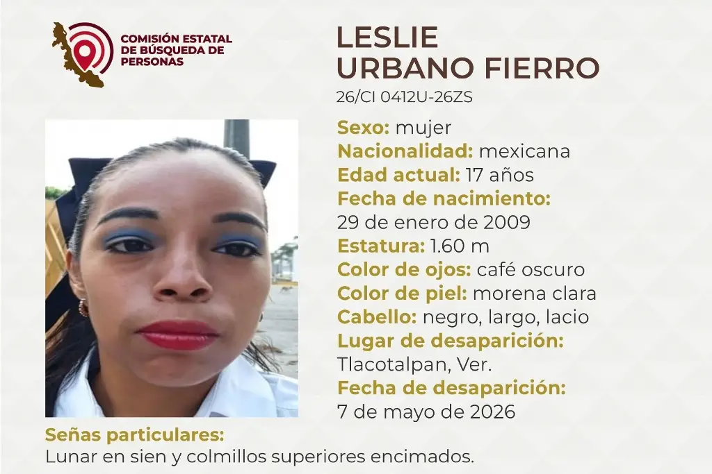 Imagen Menor de 17 años desaparece al norte de Veracruz 