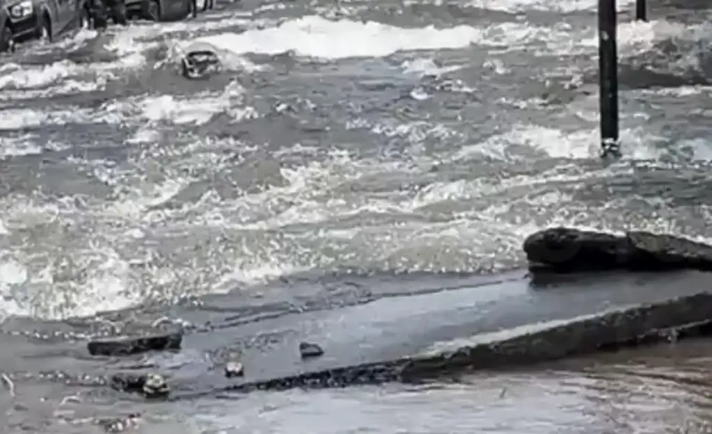 Imagen ¿Río para rafting? ¡No! ¡Fue una mega fuga en calle! (+Video)