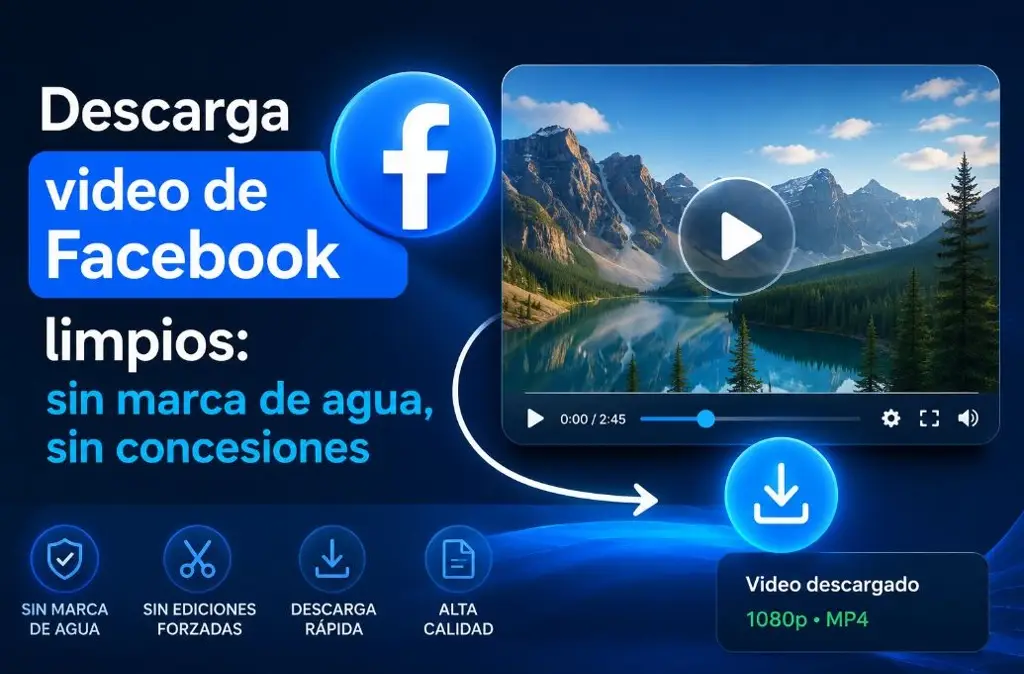 Imagen Descarga video de Facebook limpios: sin marca de agua, sin concesiones