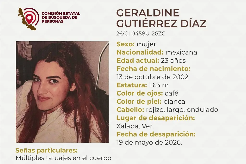 Imagen Piden apoyo para localizar a joven desaparecida en Xalapa, Veracruz 