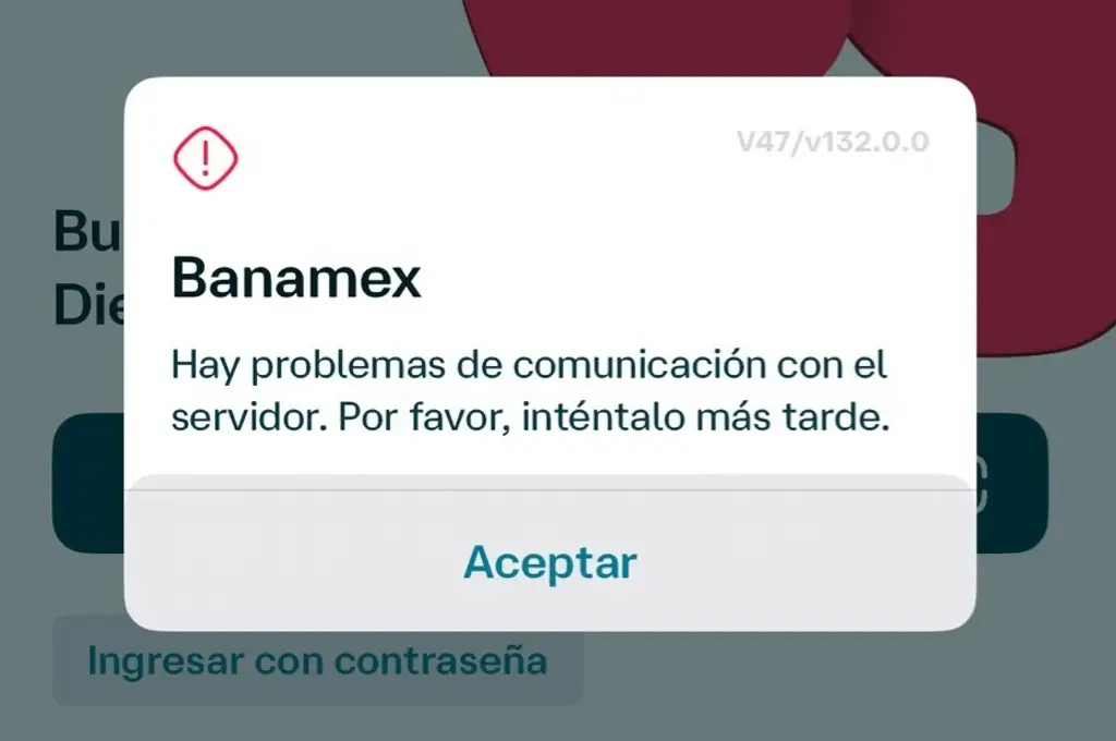 Imagen ¡En plena quincena! Reportan fallas en app de Banamex 
