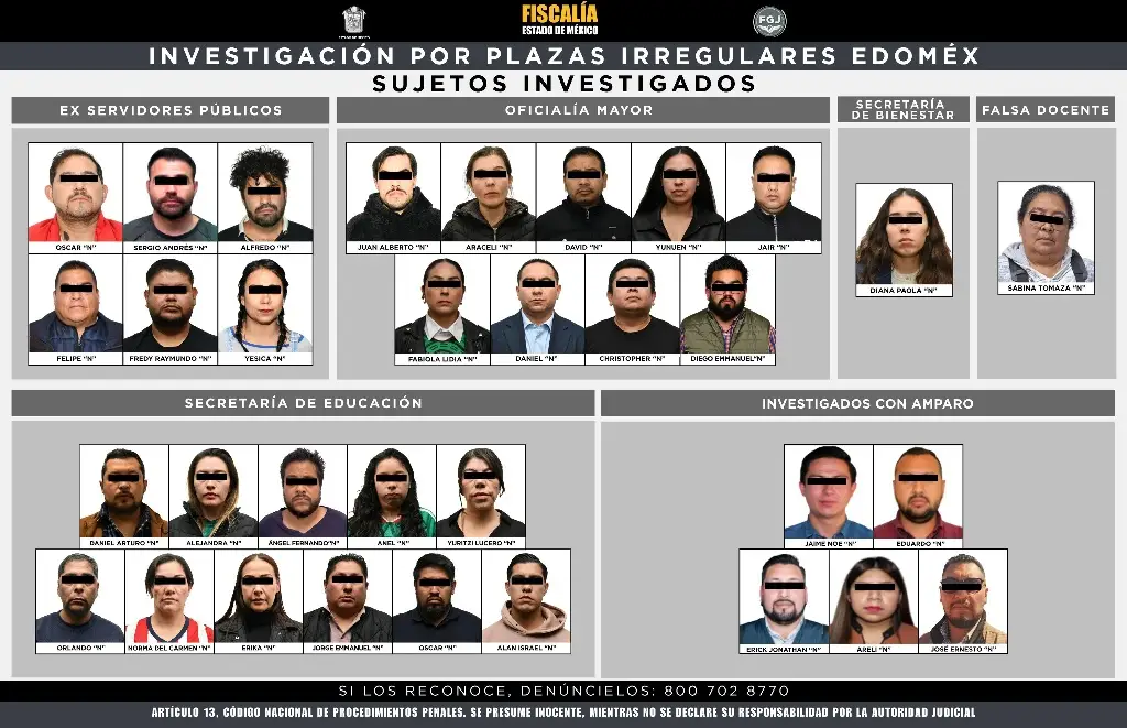 Imagen Vinculan a proceso a 26 personas por presunto fraude con plazas en el Edomex