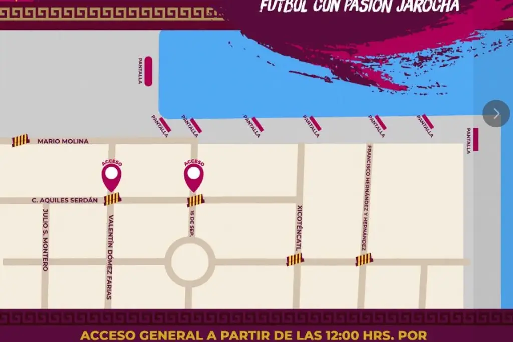 Imagen ¿Por dónde entrar al 'Fan Fest' jarocho en la Macroplaza del Malecón?