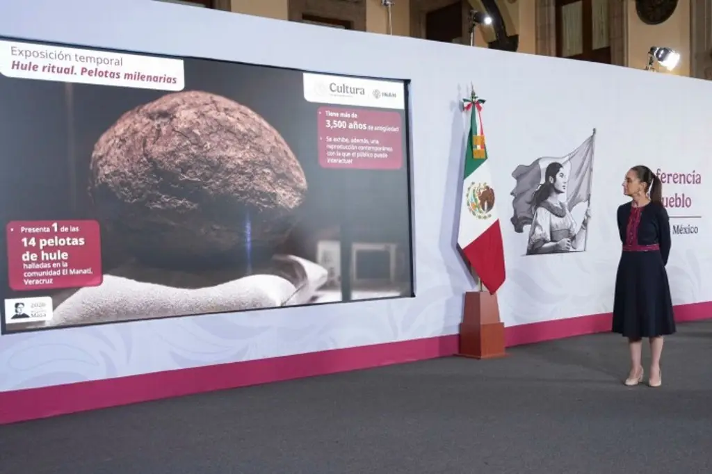 Imagen Esta es la pelota de hule de 3 mil 500 años hallada en Veracruz