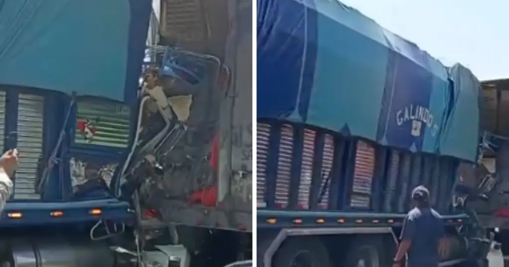 Imagen Choque en autopista La Tinaja–Cosamaloapan; reportan conductor prensado