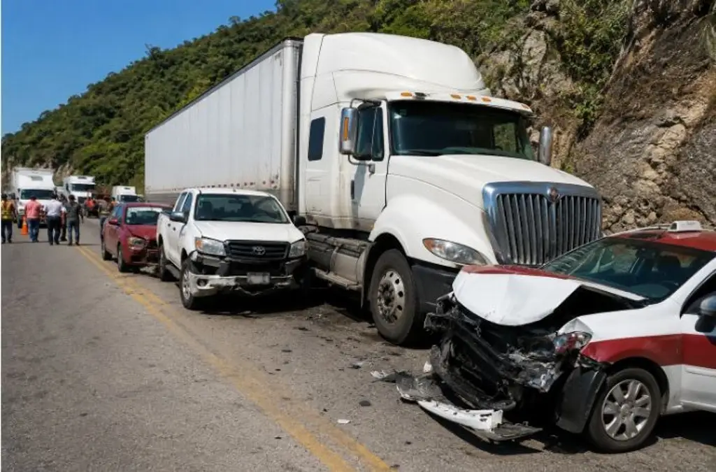 Imagen Tráiler provoca carambola en la carretera Cardel-Poza Rica, a la altura del Farallón