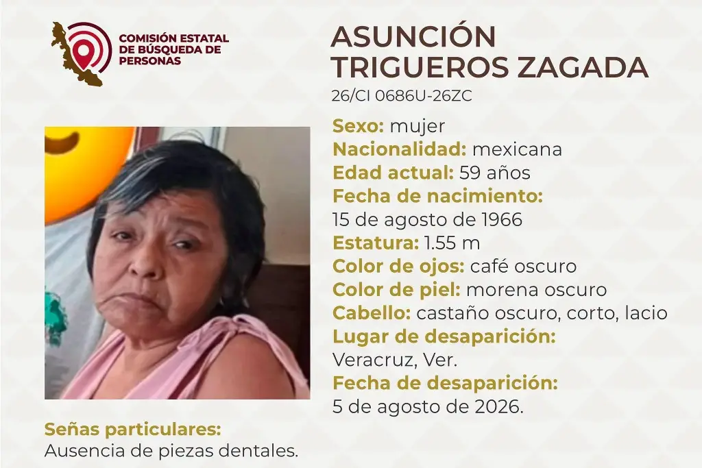 Imagen Mujer desaparece en el puerto de Veracruz; estas son sus características 
