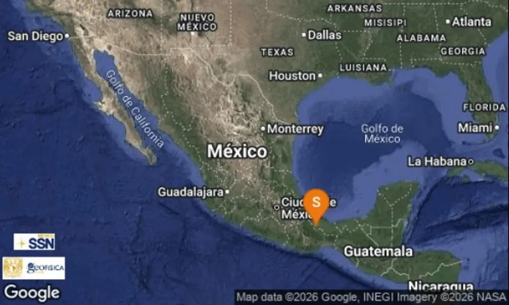 Imagen Reportan sismos seguidos al sur de Veracruz