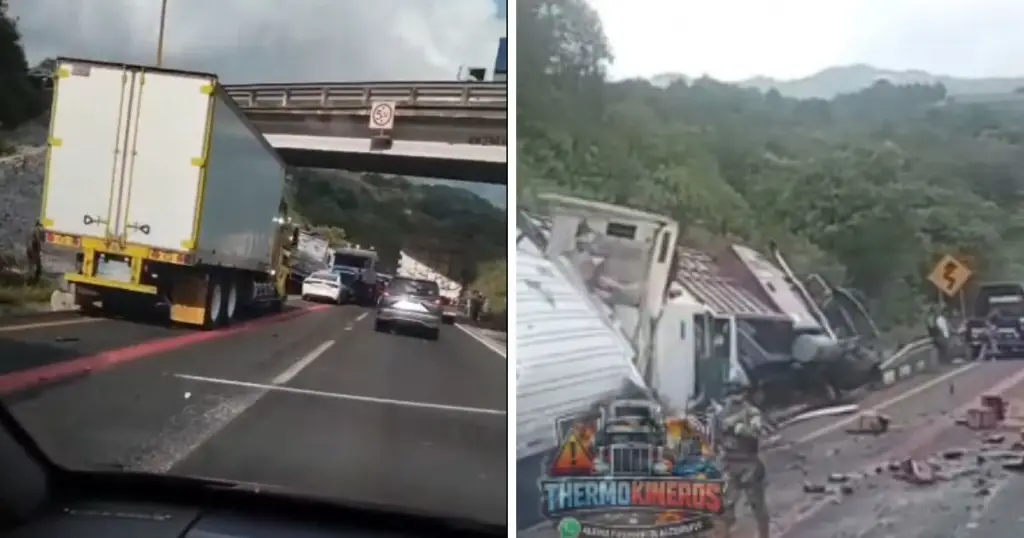 Imagen Choque entre camiones deja daños y tráfico pesado en la autopista Esperanza - Ciudad Mendoza (VIDEO)