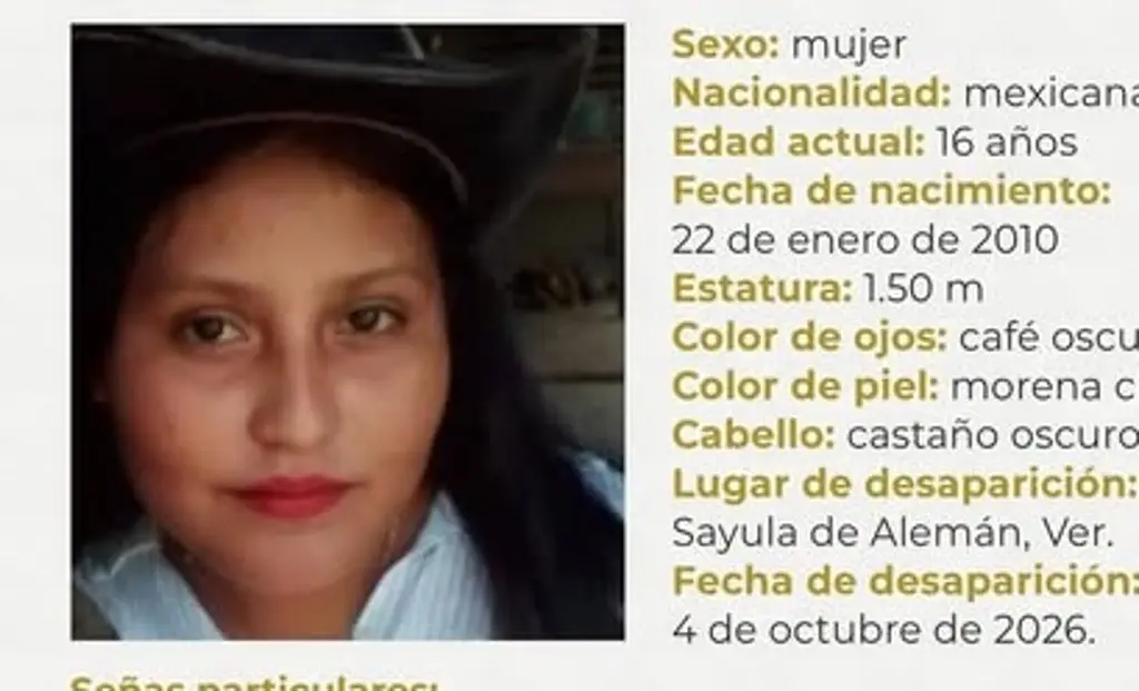Imagen Buscan a Margeni, adolescente desaparecida en Sayula de Alemán