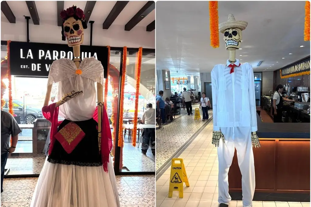 Imagen Colocan calaveras gigantes de jarochos en Veracruz
