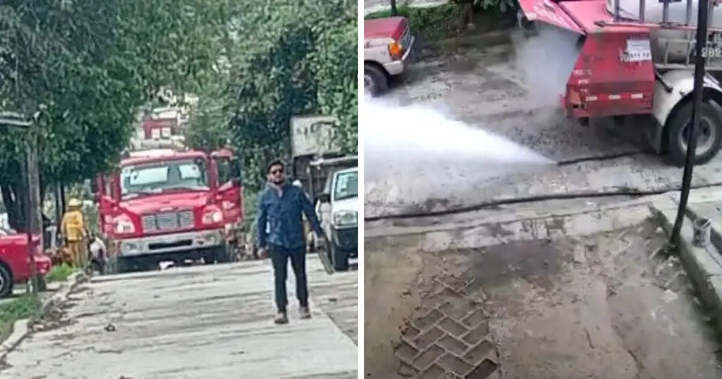 Imagen Emergencia en colonia de Xalapa por fuga de gas en una pipa