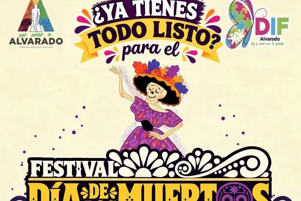 Imagen Realizan por primera vez Festival de Día de Muertos en Alvarado; esto preparan