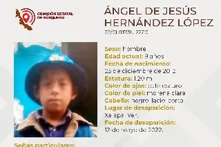 Imagen Desaparece niño de 9 años en Xalapa 