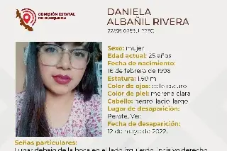 Imagen Desaparece joven mujer en Perote, Veracruz 