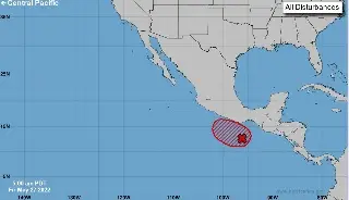 Imagen Disturbio 91E con 90% de probabilidad para evolucionar a ciclón tropical