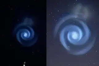 Imagen Captan extraña luz en forma de espiral en el cielo ¿Qué es?