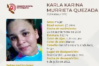 Imagen Desaparece joven mujer en Cardel, Veracruz 