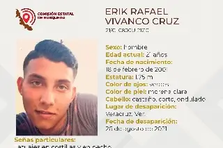 Imagen Piden ayuda para localizar a joven desaparecido en Veracruz desde hace un año 