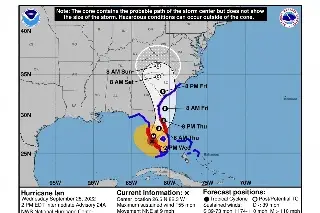 Imagen 'Ian' toca tierra en Florida como huracán de categoría 4