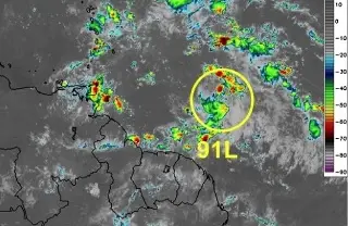 Disturbio tropical 91L se fortalece; aumenta su probabilidad de evolucionar a ciclón 
