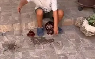 Imagen Sorprende a su hijo jugando con las cenizas de su abuela (+Video)