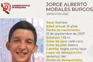 Imagen Buscan a menor de 15 años desaparecido en Veracruz